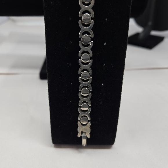 Vintage Mexican Taxco Sterling Silver Large Link  Loyalty Patience Bracelet - Picture 6 of 10